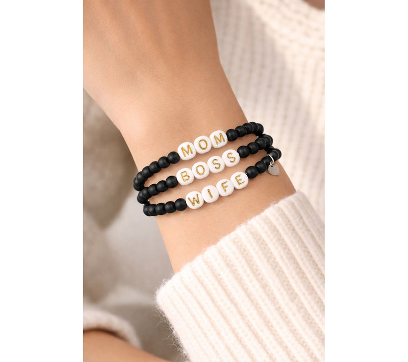 Alkeme Sterling Onyx Bead The Woman in Her EraBracelet Set — View 2