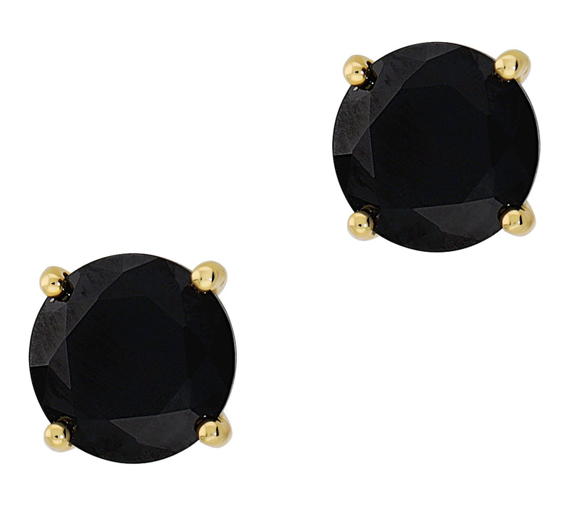 Diamonique Black Solitaire Stud Earrings, Sterling Silver — View 7