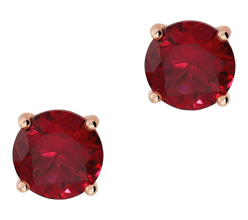 Diamonique Red Solitaire Stud Earrings, Sterling Silver — View 7