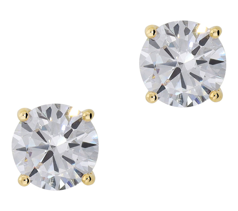 Diamonique Solitaire Stud Earrings, Sterling Silver — View 9