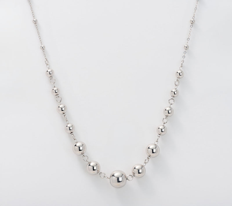 David Markstein Sterling Silver Upscale Bead Necklace — View 10