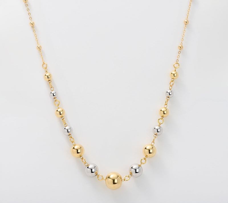 David Markstein Sterling Silver Upscale Bead Necklace — View 12