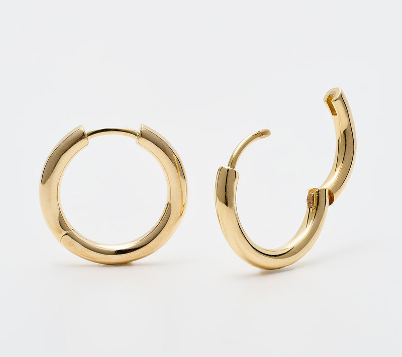David Markstein Bronze Hinged Pierced Hoop Earrings — View 3