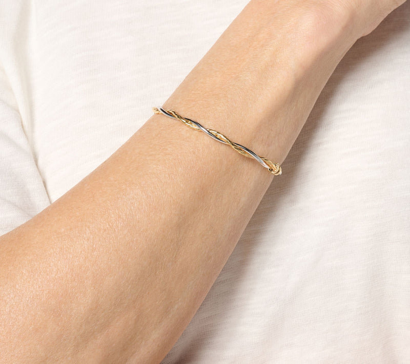 David Markstein Bronze Elevated Polished and Textured Bangle — View 3