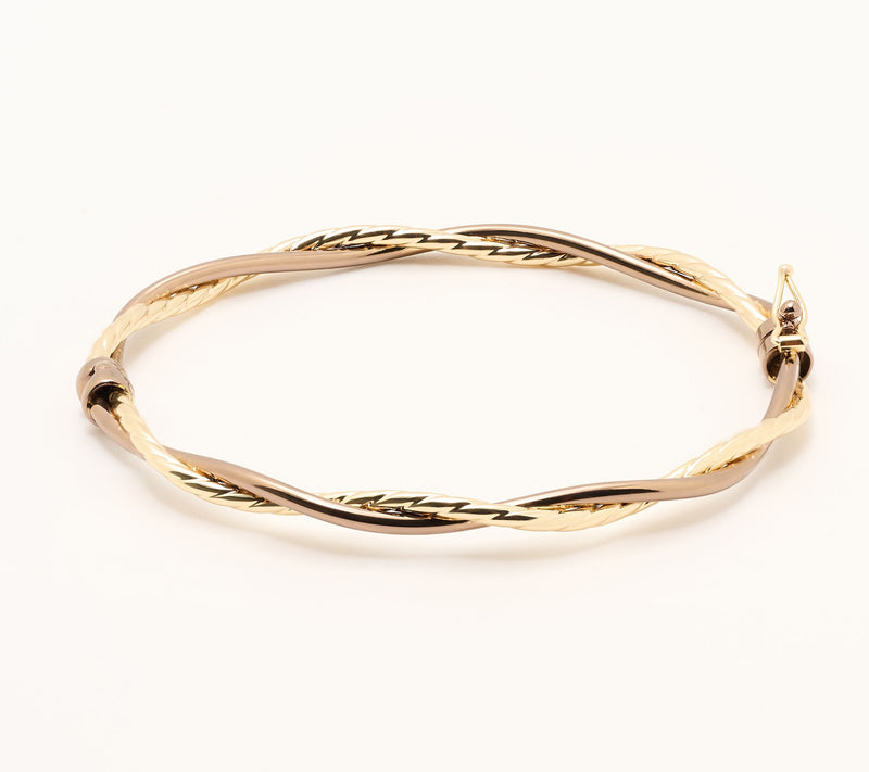 David Markstein Bronze Elevated Polished and Textured Bangle — View 14