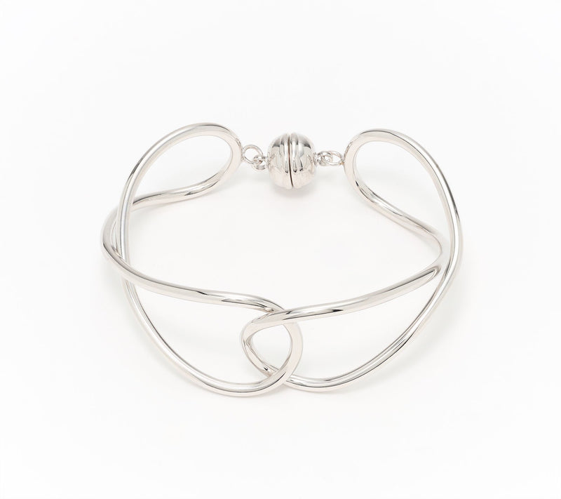 David Markstein Bronze Handcrafted Double Loop Bangle — View 5