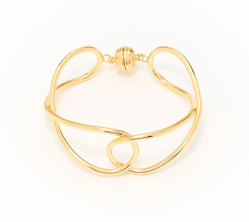 David Markstein Bronze Handcrafted Double Loop Bangle — View 9