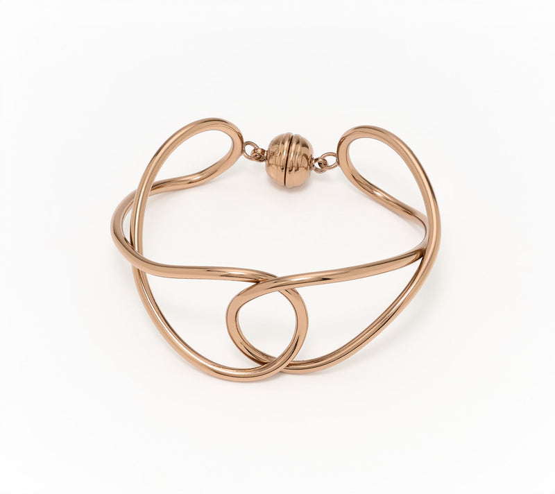 David Markstein Bronze Handcrafted Double Loop Bangle — Main view
