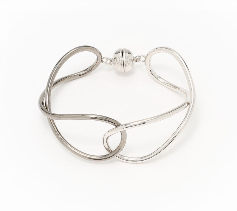 David Markstein Bronze Handcrafted Double Loop Bangle — View 7