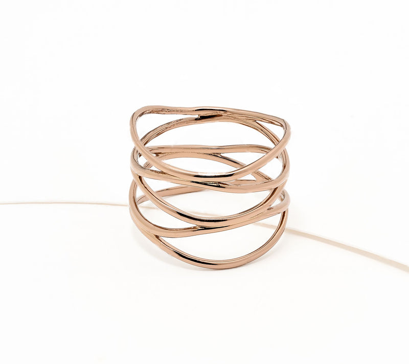 David Markstein Bronze Deluxe 5-Row Swirl Band Ring — Main view