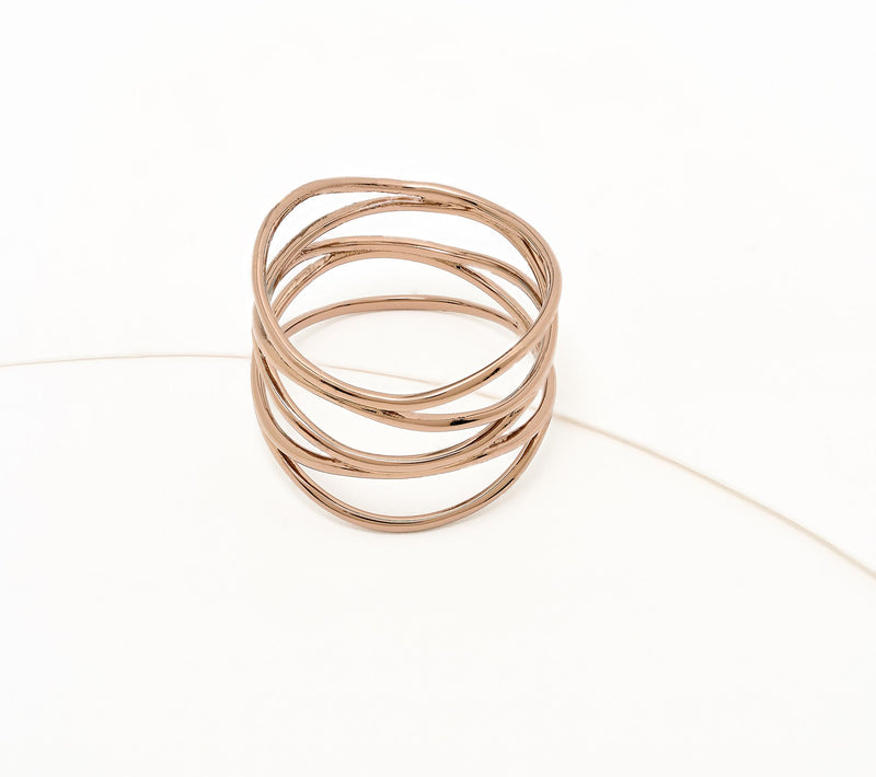 David Markstein Bronze Deluxe 5-Row Swirl Band Ring — View 3