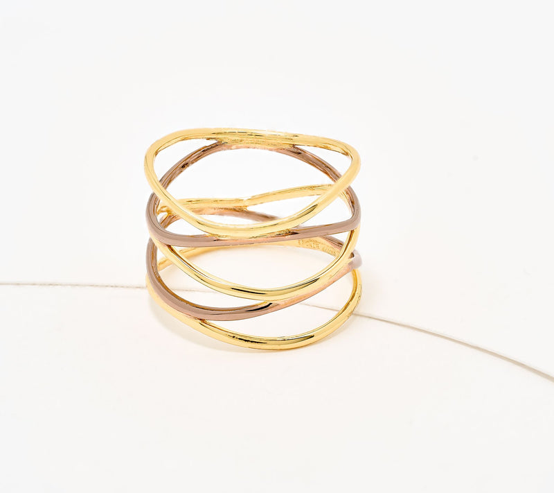 David Markstein Bronze Deluxe 5-Row Swirl Band Ring — View 16