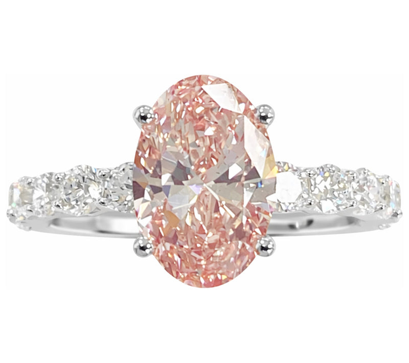 Fire Light 3.00 cttw Pink Lab Grown Diamond Ring, 14K Gold — Main view