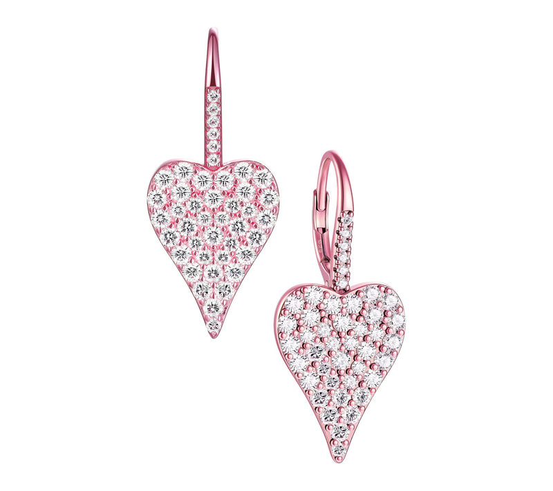 Diamonique x Jennifer Miller Pave Heart Earrings, Sterling — View 7
