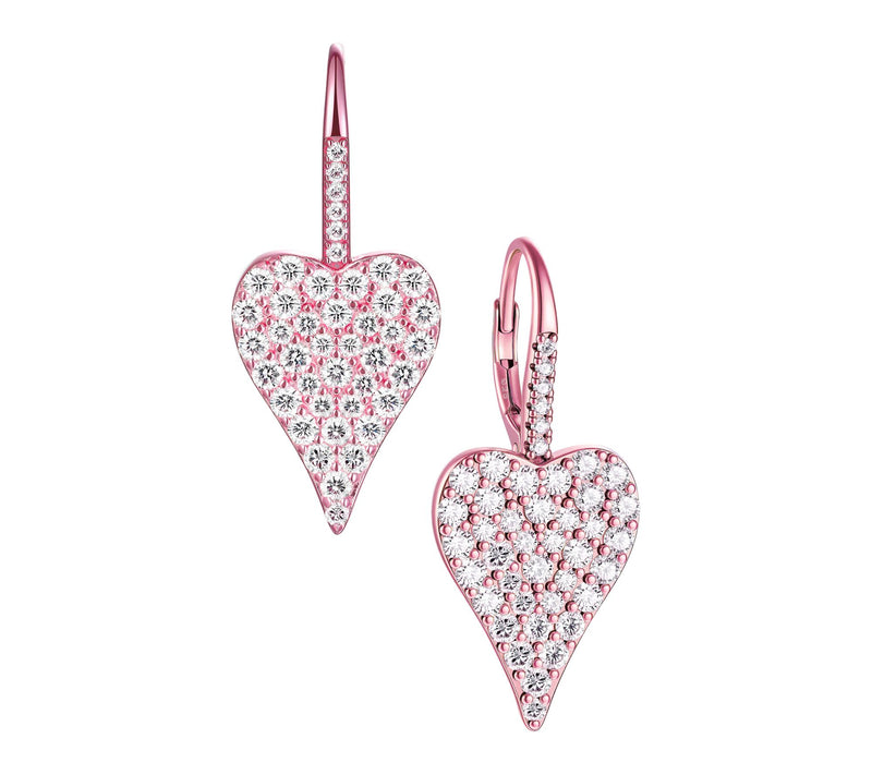 Diamonique x Jennifer Miller Pave Heart Earrings, Sterling — Main view