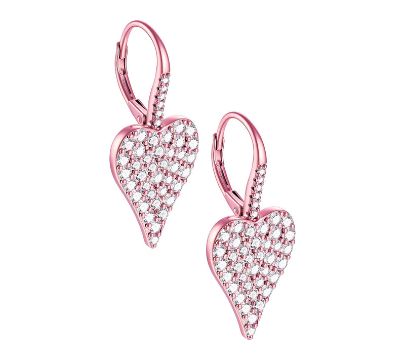 Diamonique x Jennifer Miller Pave Heart Earrings, Sterling — View 2