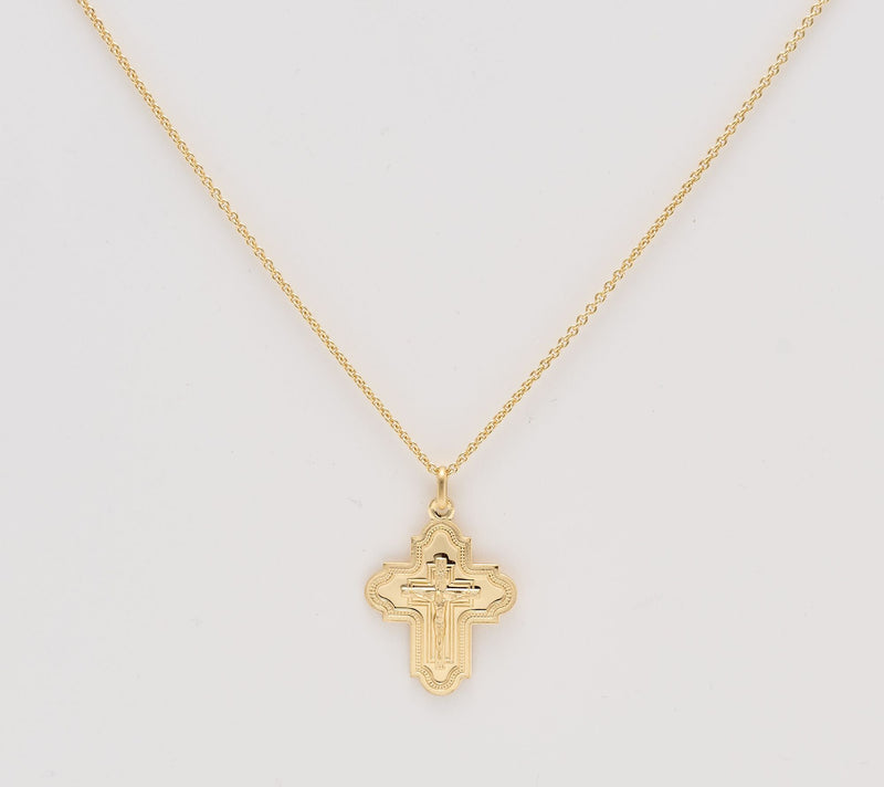 UltraFine 950 Silver Detailed Cross Necklace — View 5