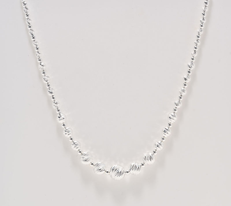 UltraFine 950 Diamond Cut Graduated Bead Necklace — View 5