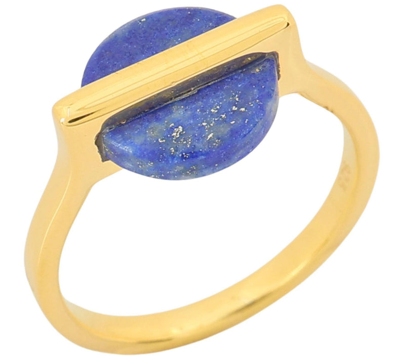 Affinity Gems Round Solitaire Gemstone Ring, 14K Gold Plated — View 5