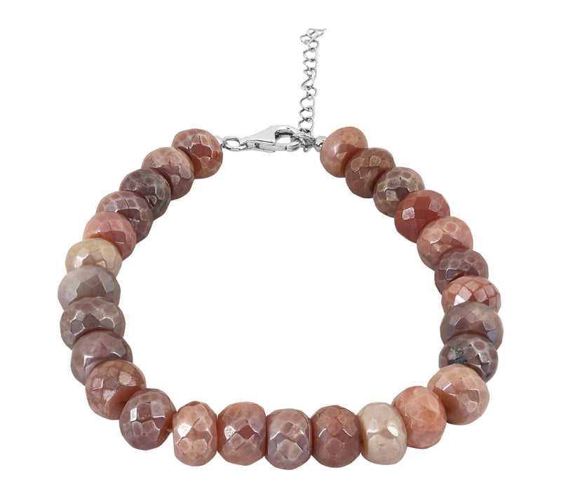 Sterling Silver Chocolate Moonstone Beaded Bracelet — Main view