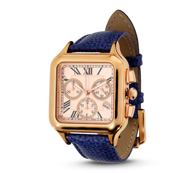 Bronzo Italia Chronograph Dial Leather Strap Watch — View 7
