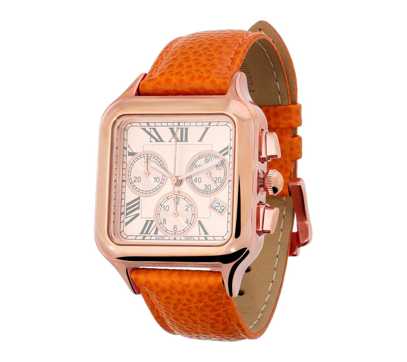 Bronzo Italia Chronograph Dial Leather Strap Watch — View 15