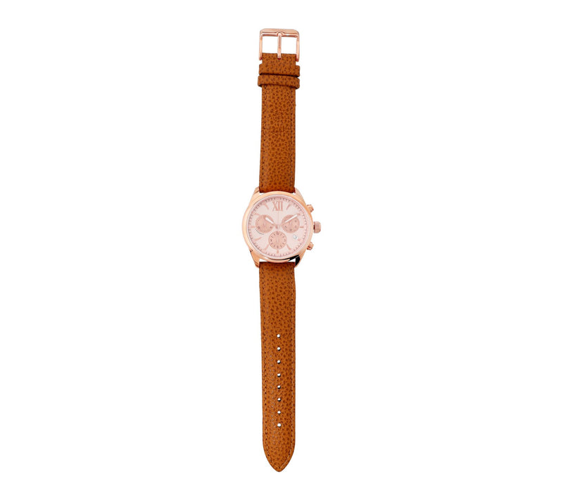 Bronzo Italia Multifunction Chronograph LeatherStrap Watch — View 2