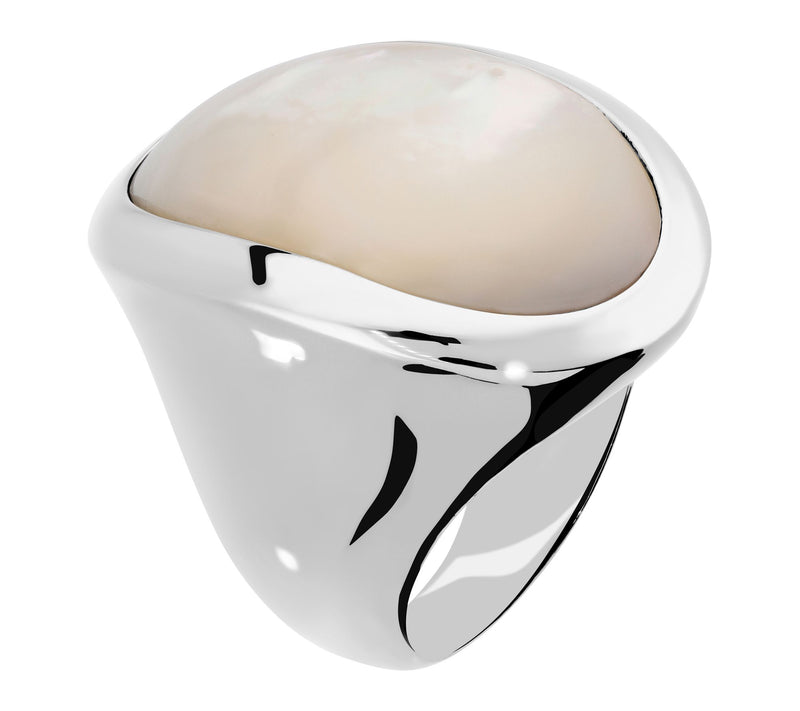 Honora Stainless Steel Oval Mother of Pearl Ring — View 7