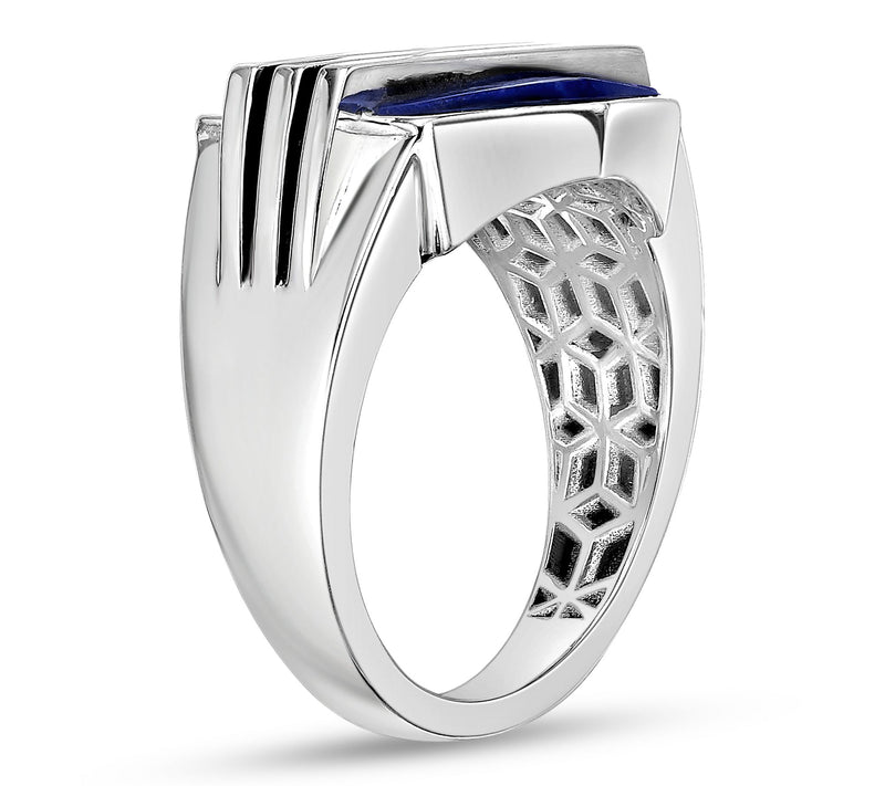 LYNX Men's Sterling Silver Lapis Ring — View 3