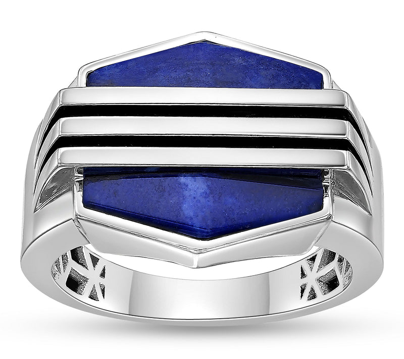 LYNX Men's Sterling Silver Lapis Ring — Main view