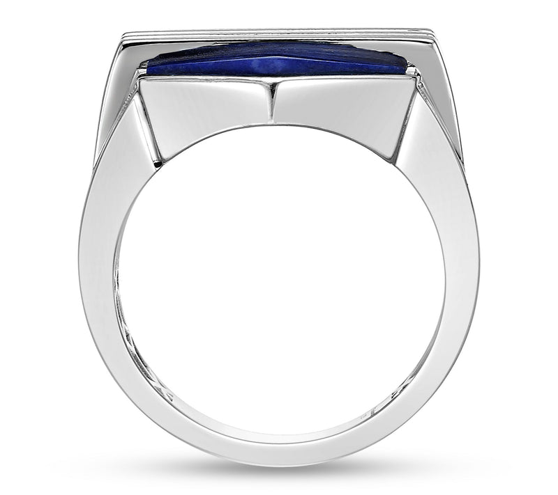LYNX Men's Sterling Silver Lapis Ring — View 4