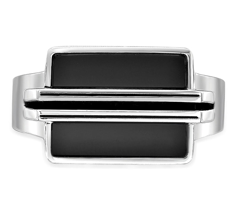 LYNX Men's Sterling Silver Onyx Signet Ring — View 2