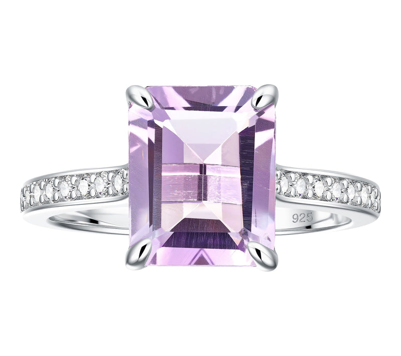 Affinity Gems Emerald Cut Solitaire Ring, Sterling Silver — View 8