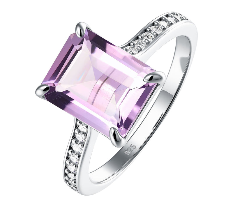Affinity Gems Emerald Cut Solitaire Ring, Sterling Silver — View 2