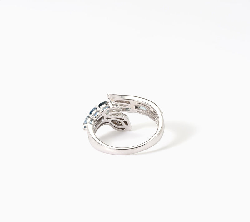 Gem Discoverer 1.54 ct Montana Sapphire Bypass Snake Ring, 14K Gold — View 3
