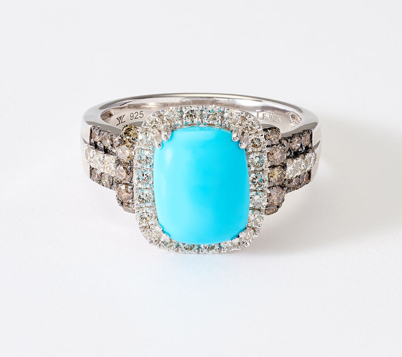 Gem Discoverer Turquoise Halo Ring, Sterling Silver — View 2