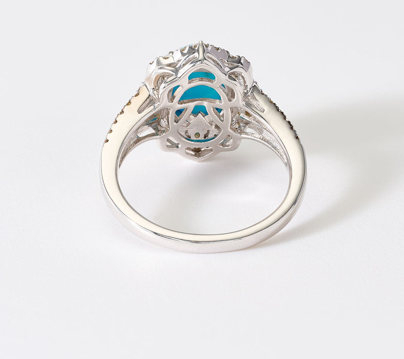 Gem Discoverer Turquoise Floral Motif Ring, Sterling Silver — View 3