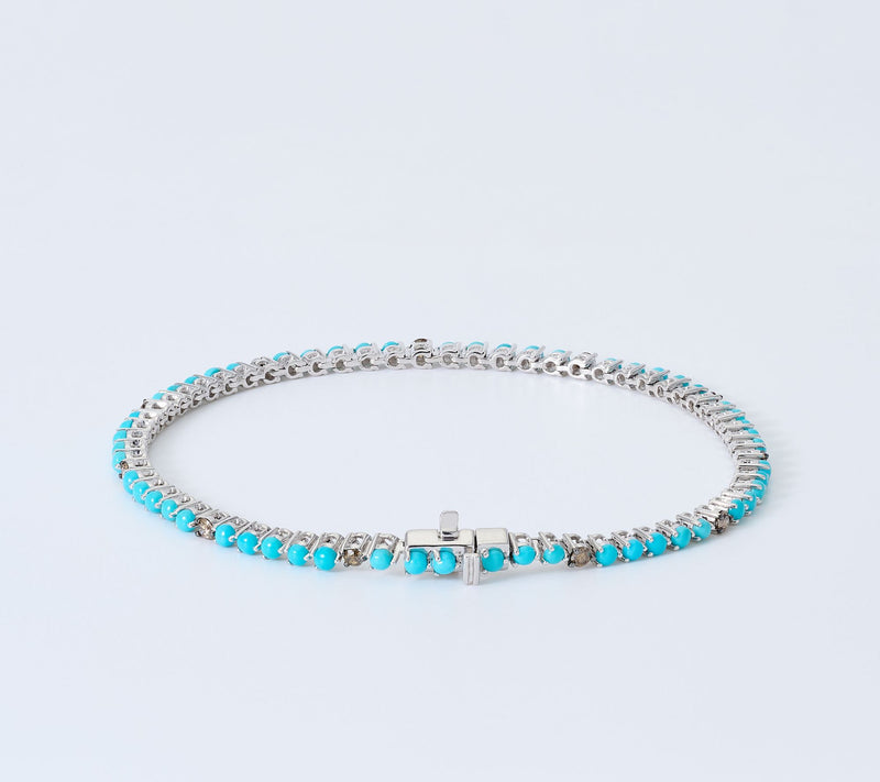 Gem Discoverer Turquoise & Chocolate Diamond Bracelet, Sterl — View 3