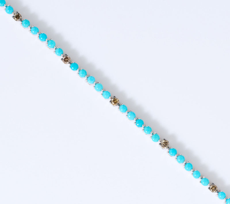 Gem Discoverer Turquoise & Chocolate Diamond Bracelet, Sterl — View 2