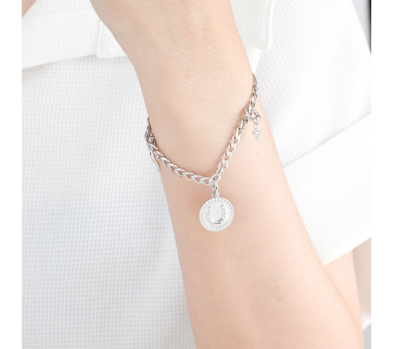 Goddaughters Sterling Silver White Topaz LuckyCharm Bracelet — View 5