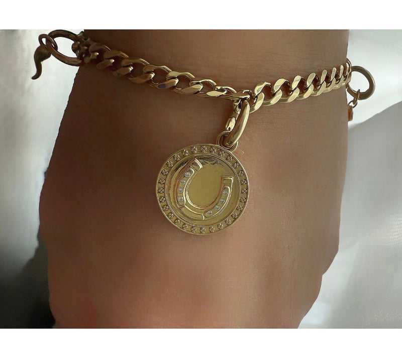 Goddaughters 14K Gold Clad White Topaz Lucky Charm Bracelet — View 6