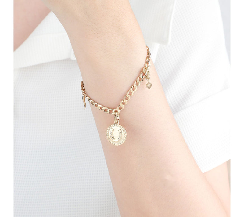 Goddaughters 14K Gold Clad White Topaz Lucky Charm Bracelet — View 7