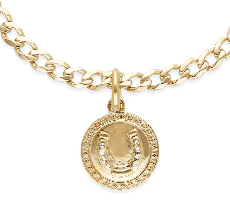Goddaughters 14K Gold Clad White Topaz Lucky Charm Bracelet — View 3