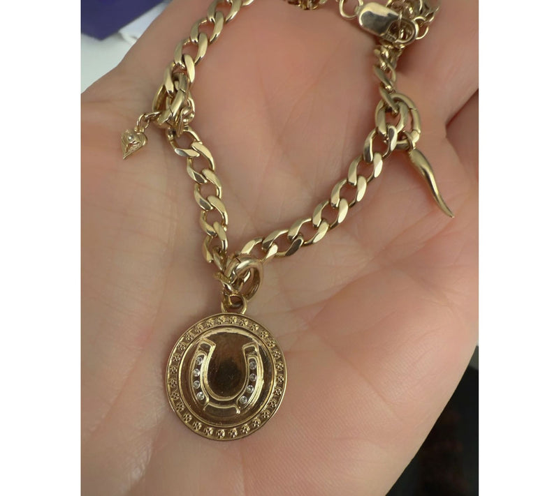 Goddaughters 14K Gold Clad White Topaz Lucky Charm Bracelet — View 5