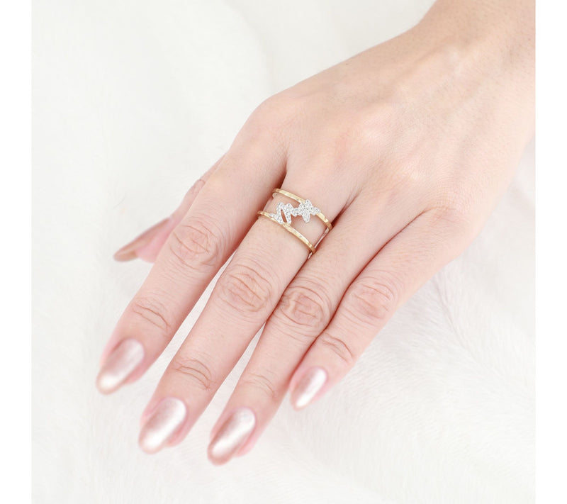Goddaughters 14K Gold Clad White Topaz Effort Ring — View 6