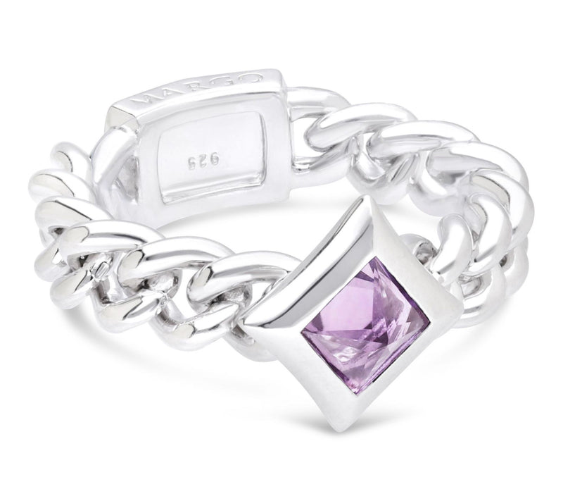 Margo Manhattan Sterling Silver Gemstone ChainRing — View 10