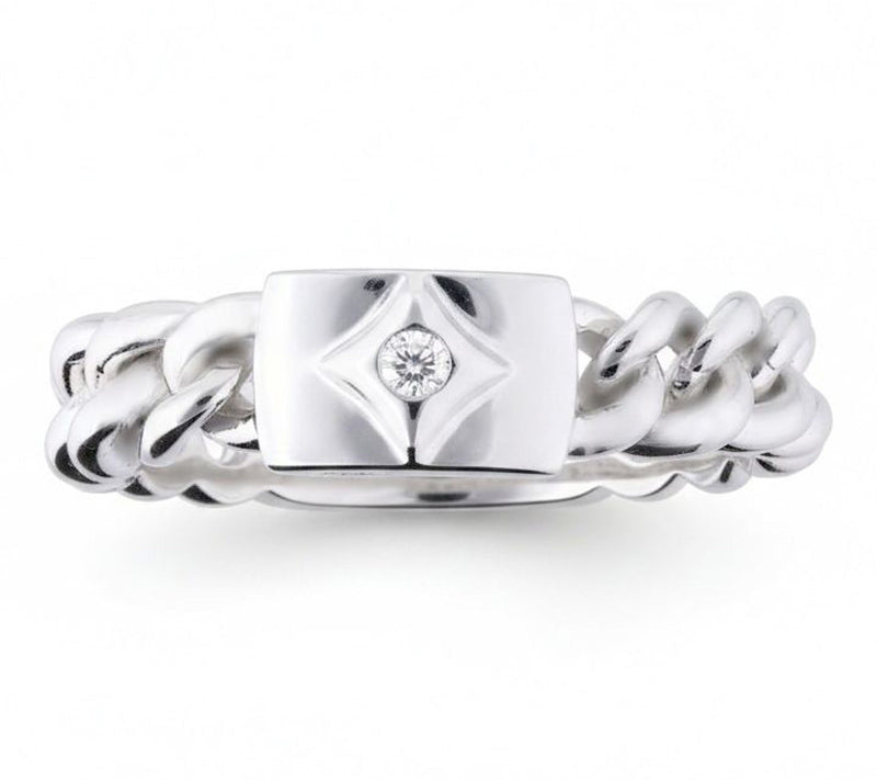 Margo Manhattan Sterling Silver Gemstone ChainRing — View 6