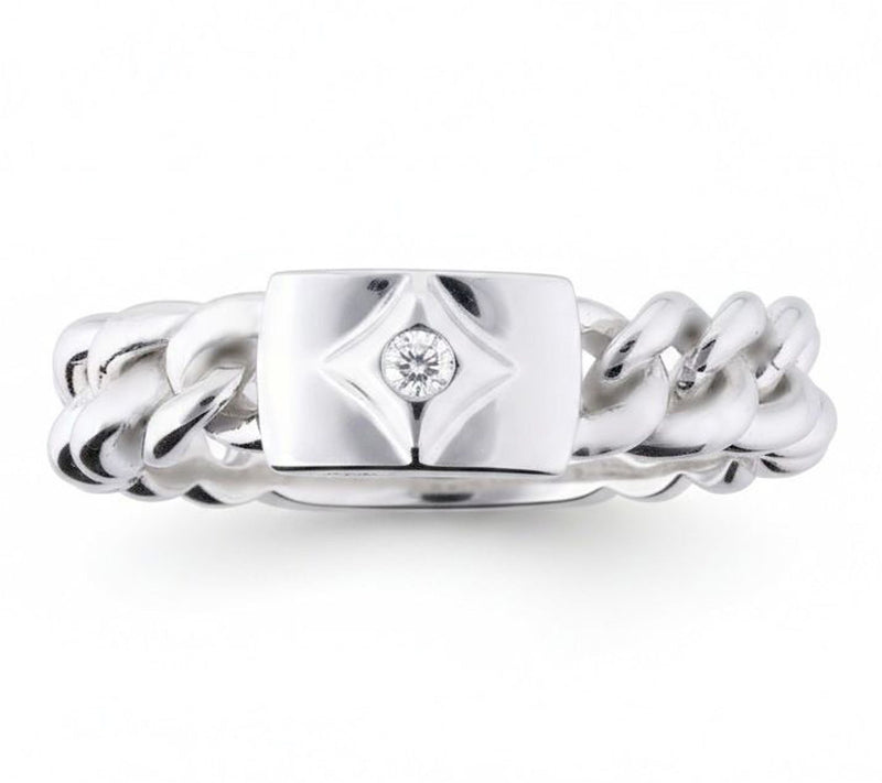 Margo Manhattan Sterling Silver Peridot MartiniChain Ring — View 4