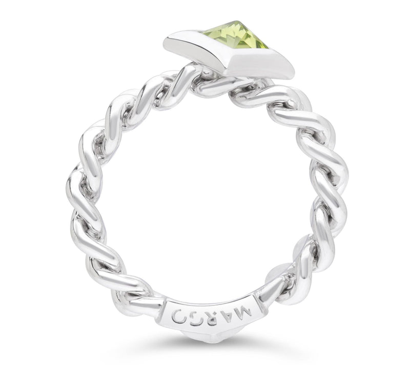 Margo Manhattan Sterling Silver Peridot MartiniChain Ring — View 2