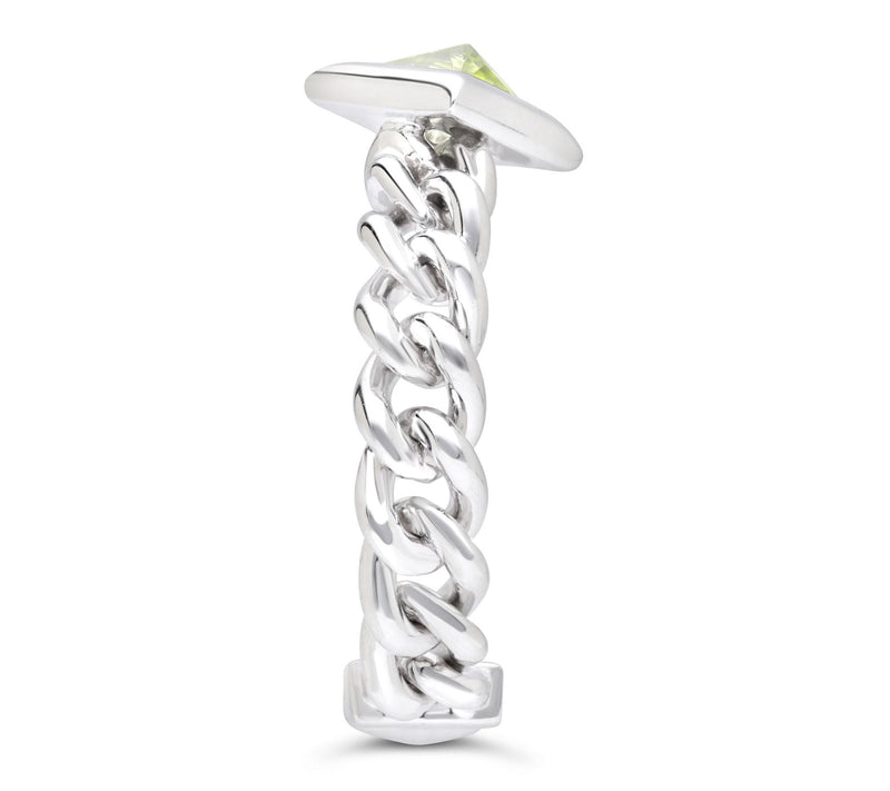 Margo Manhattan Sterling Silver Peridot MartiniChain Ring — View 3